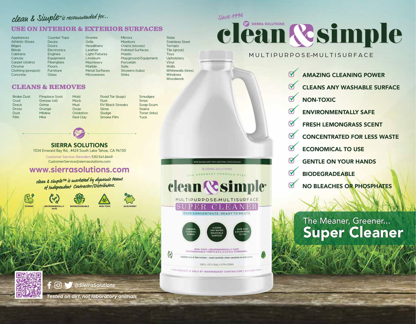 All-Purpose Cleaner Concentrate - clean & simple™ SUPER CLEANER by Sierra Solutions